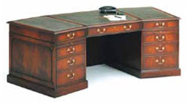 Mahogany Angled Pedestal Desk V113S