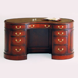 Bevan Funnell Mahogany Kidney Shaped Desk