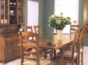 Flagstone Furniture - Dining room and living room furniture crafted in solid fruitwoods with granite inlays.